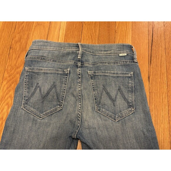 Mother The Rascal Ankle Snippet Jeans Well Played Frayed Crop Blue Size 26 - Picture 16 of 16